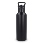 Botella térmica de acero inoxidable con boquilla y asa a juego 500ml color negro tercera vista