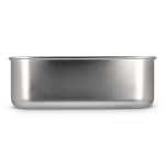 Fiambrera de acero inox con tapa de bambú,cubiertos y cierre elástico color plateado quinta vista