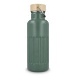Botella térmica antigoteo con tapa de bambú y asa metálica 500ml color verde oliva quinta vista