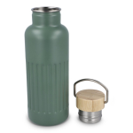 Botella térmica antigoteo con tapa de bambú y asa metálica 500ml color verde oliva sexta vista