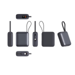 Power bank con cables integrados y carga rápida 10.000mAh color gris oscuro quinta vista