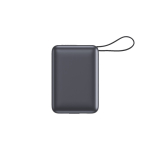 Power bank personalizable con pantalla LED y carga rápida 20.000mAh color gris oscuro tercera vista