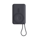 Power bank con MagSafe para carga inalámbrica y pantalla LED 10.000mAh color gris oscuro tercera vista