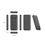 Power bank compacto con carga rápida y pantalla LED 10.000mAh color negro cuarta vista