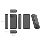 Power bank compacto con carga rápiday pantalla LED 20.000mAh color negro cuarta vista
