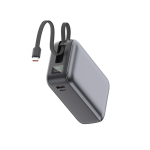 Power bank compacto con carga rápida y pantalla LED 30.000mAh color gris oscuro cuarta vista