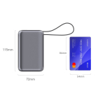 Power bank compacto con carga rápida y pantalla LED 30.000mAh color gris oscuro quinta vista