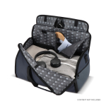 Bolsa plegable ideal para viajes con funda para ropa y asa doble color azul oscuro cuarta vista