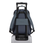 Mochila ideal para viajes con correa para trolley y asas color azul oscuro cuarta vista