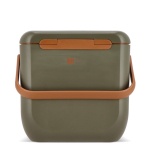 Nevera portátil compacta antigoteo para bebidas y snacks 8L color verde militar tercera vista