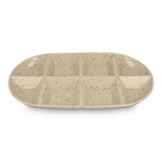 Bandeja de cerámica artesanal con diseño de salpicado Sagaform color beige segunda vista