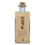 Botella cuadrada de vidrio fabricada en Europa con tapa antigoteo 1L color transparente tercera vista