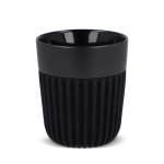 Taza fabricada en Europa con funda de silicona negra 280ml color negro