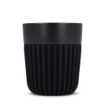 Taza fabricada en Europa con funda de silicona negra 280ml color negro segunda vista