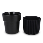 Taza fabricada en Europa con funda de silicona negra 280ml color negro tercera vista
