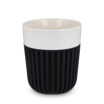 Taza de porcelana fabricada en Europa con funda aislante 280ml color negro