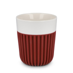 Taza de porcelana fabricada en Europa con funda aislante 280ml color rojo oscuro