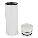 Termo de acero inoxidable para llevar con tapa 360° antigoteo 400ml color blanco tercera vista