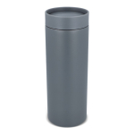 Termo de acero inoxidable para llevar con tapa 360° antigoteo 400ml color gris