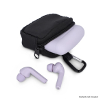 Estuche para auriculares con mosquetón y cierre de cremallera color negro cuarta vista