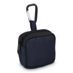 Estuche para auriculares con mosquetón y cierre de cremallera color azul oscuro