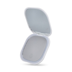 Espejo compacto con luz recargable y aumento doble ideal para viajes color blanco tercera vista