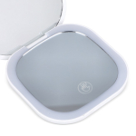 Espejo compacto con luz recargable y aumento doble ideal para viajes color blanco quinta vista