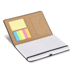 Libreta de PU con notas adhesivas y bolsillo interior hojas a puntos A5 color negro cuarta vista