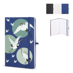 Libreta de PU con notas adhesivas y bolsillo interior hojas a puntos A5