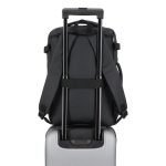 Mochila de viaje expandible y espaciosa apta para equipaje de mano color negro sexta vista