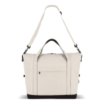 Bolsa de viaje de algodón y fibras recicladas con asas cortas y largas color beige segunda vista