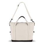 Bolsa de viaje de algodón y fibras recicladas con asas cortas y largas color beige tercera vista