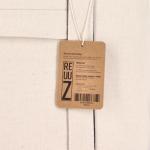 Bolsa de viaje de algodón y fibras recicladas con asas cortas y largas color beige sexta vista