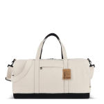 Bolsa de viaje de algodón y poliéster con bolsillo frontal y lateral color beige cuarta vista