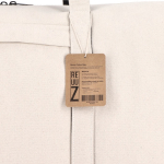 Bolsa de viaje de algodón y poliéster con bolsillo frontal y lateral color beige sexta vista