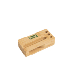 Soporte multifuncional de bambú natural con altavoz ampliador vista 1