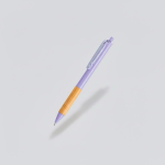 Bolígrafo con clip translúcido y agarre de bambú de tinta negra vista 3