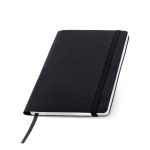 Libreta de piel sintética reciclada con tapa flexible A5 hojas lisas color negro vista 1