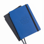 Libreta de piel sintética reciclada con tapa flexible A5 hojas lisas vista con logo impreso