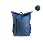Mochila enrollable con revestimiento de PU y bolsillo portátil 15,6'' color azul marino