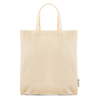 Bolsa asas cortas en algodón reciclado y plástico reciclado 140 g/m2 color beige