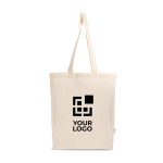 Bolsa de algodón y plástico reciclado con fuelle 140 g/m2 vista de impresión