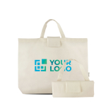 Bolsa plegable de la compra de algodón y plástico reciclado 140 g/m2 vista de impresión