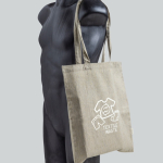 Bolsa de algodón reciclado melange con asas largas resistencia 8kg