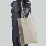 Bolsa de algodón reciclado melange con asas largas resistencia 8kg