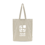 Bolsa de algodón reciclado melange con asas largas 150 g/m2 vista de impresión