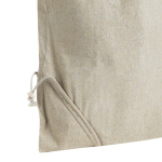 Bolsa plegable de algodón reciclado melange con asas largas 150 g/m2 vista 1
