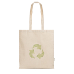 Bolsa de compras con asas largas de material ecológico 140 g/m2 vista con logo impreso