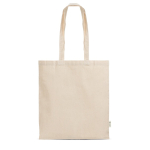 Bolsa de compras de material reciclado con asas largas 180 g/m2 color beige