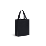 Bolsa de papel premium en acabado mate con asas de tela resistente 4kg color negro vista 1